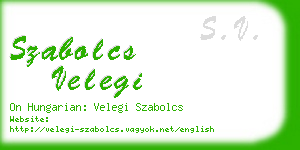 szabolcs velegi business card